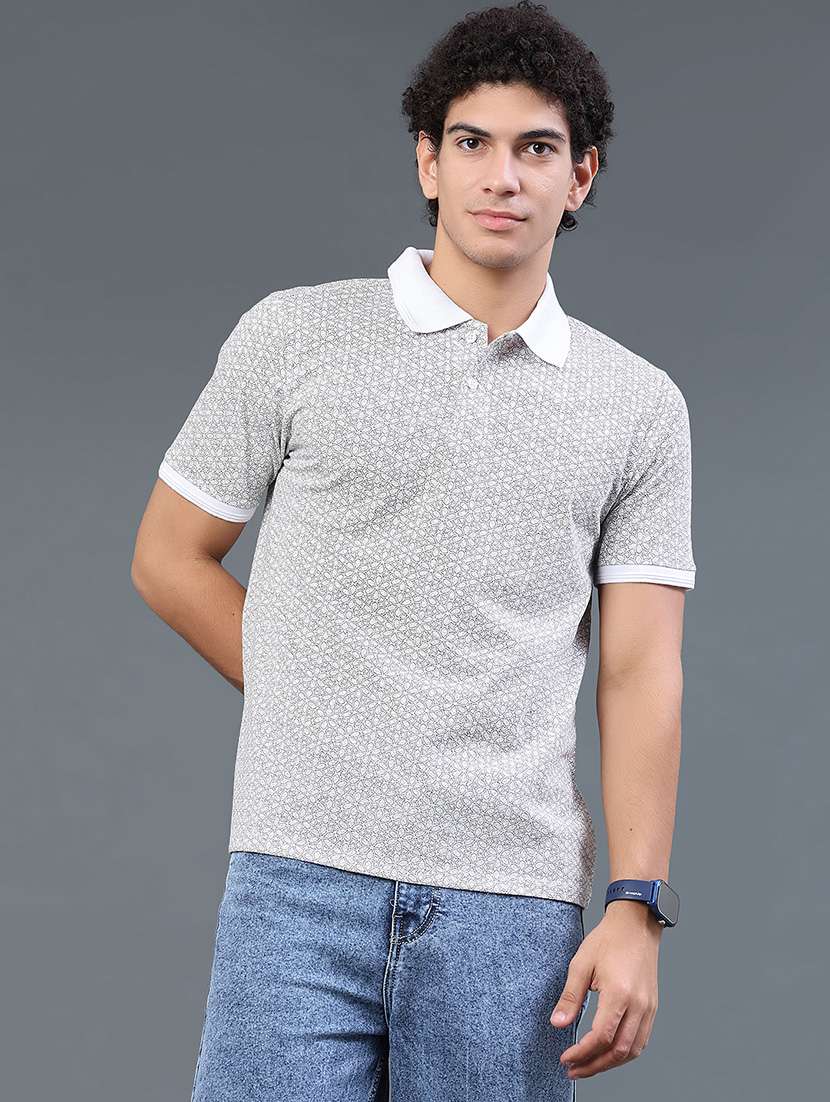 men printed short sleeves polo t-shirt - 22403743 -  Standard Image - 2