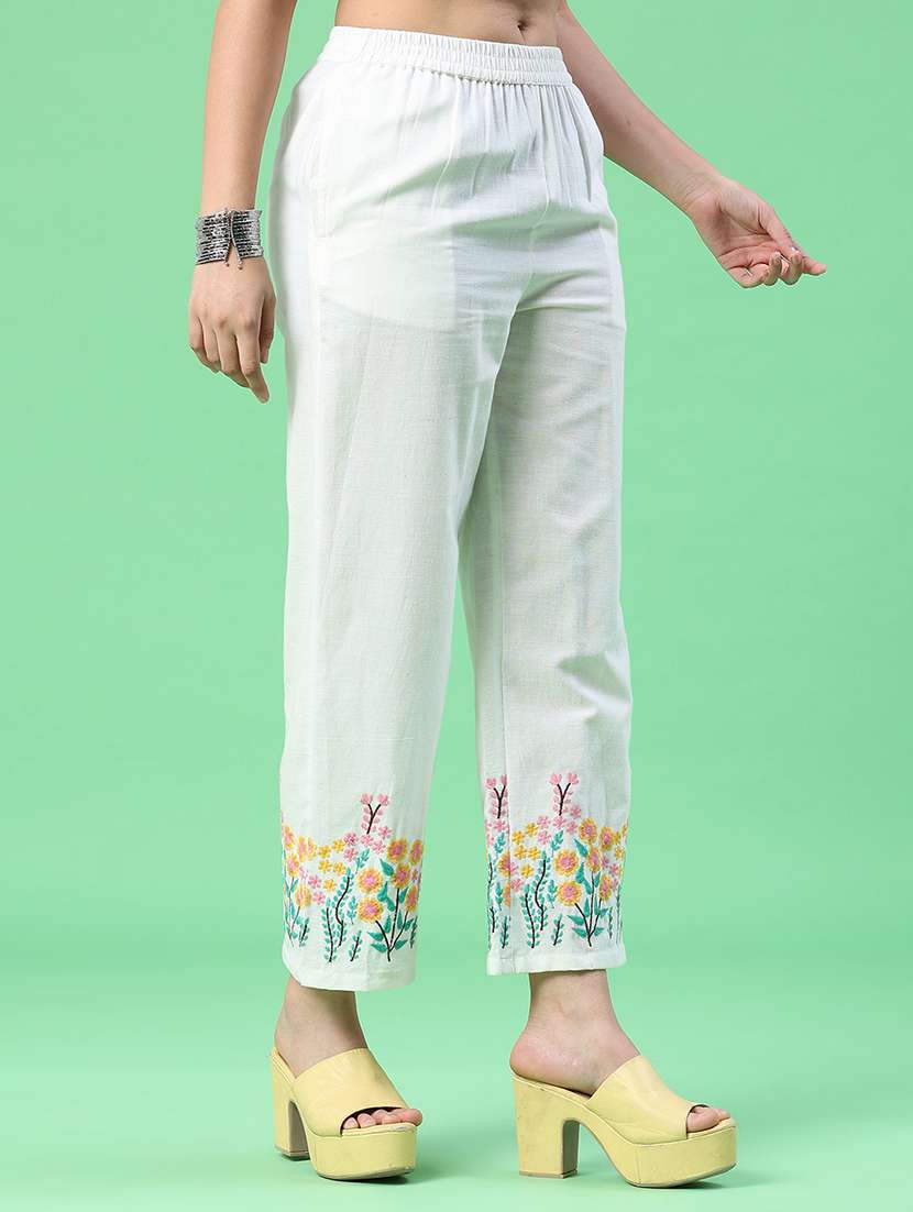 women printed mid rise straight fit trouser - 22403817 -  Standard Image - 2