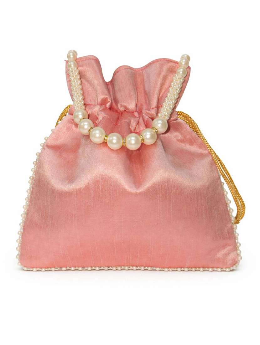 Women Solid With Work Embellished Potli - 22403936 -  Standard Image - 2