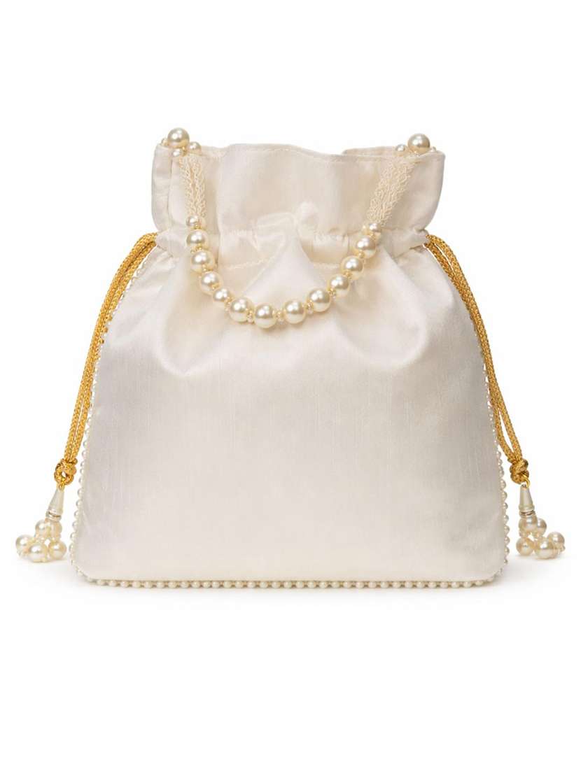 women solid with work embellished potli - 22403938 -  Standard Image - 2