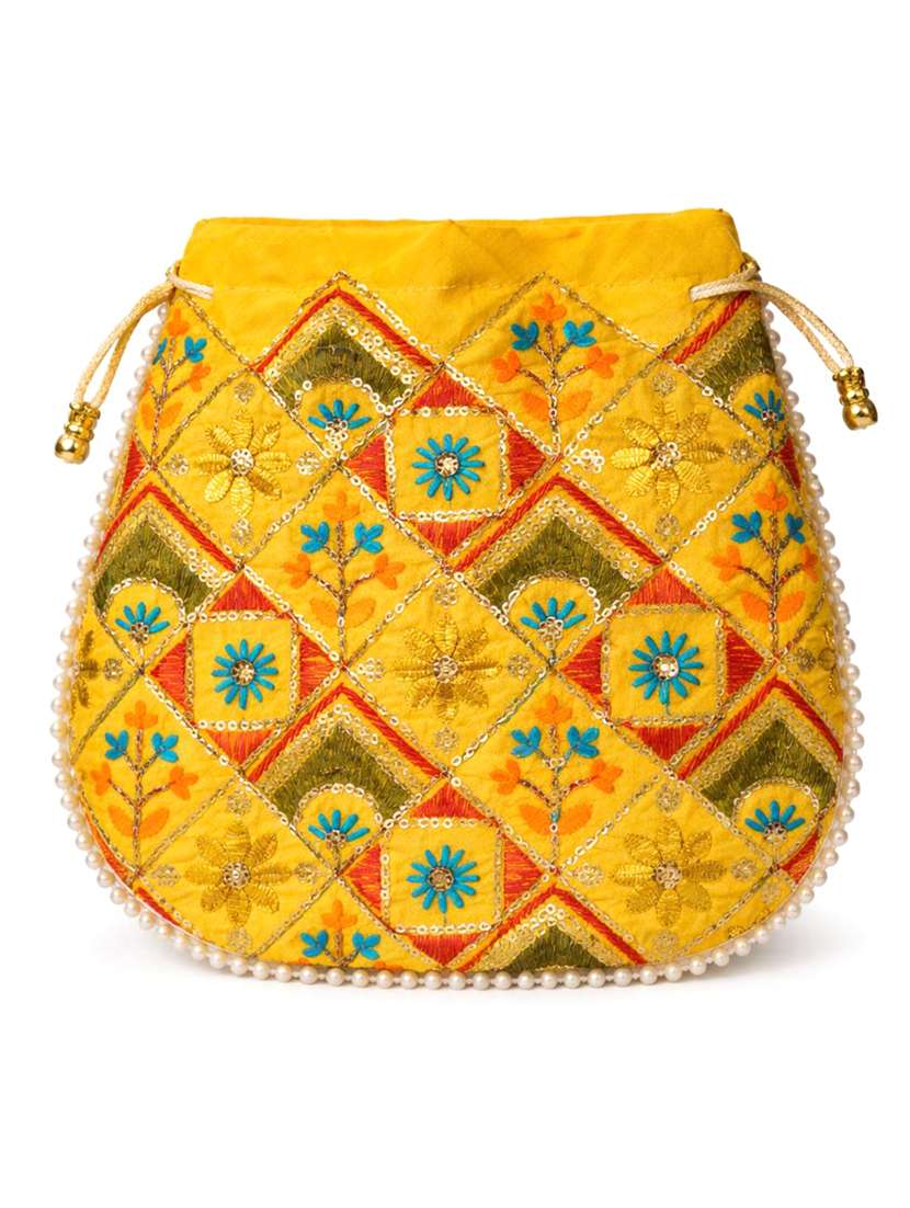 women solid with work embroidered potli - 22403940 -  Standard Image - 2