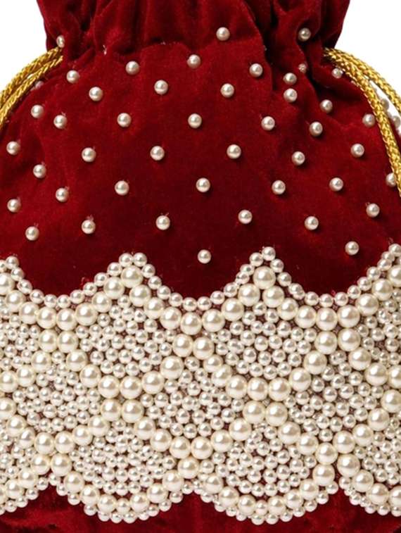 women solid with work embellished potli - 22403946 -  Standard Image - 2