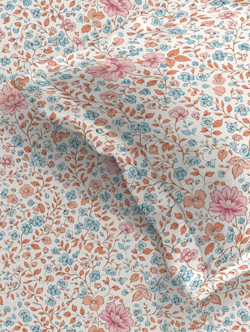 quirky home coral double bedsheet with 2 pillow cover - 22403959 -  Standard Image - 2