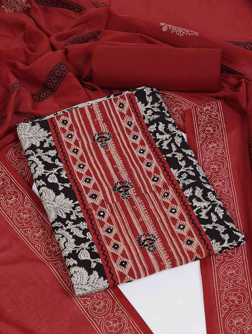 women printed unstitched suit set