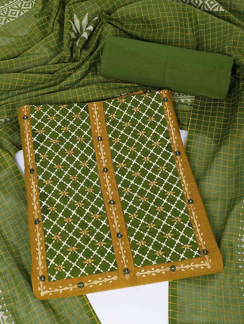 women printed unstitched suit set