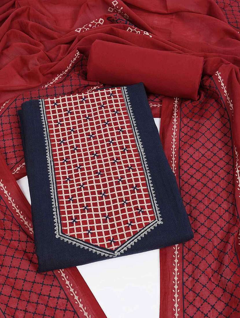 women printed unstitched suit set