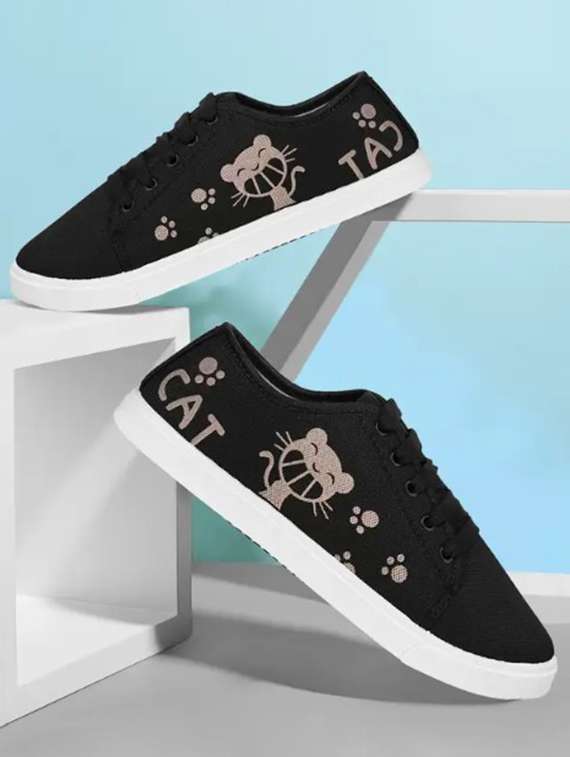 women printed lace-up casual shoe - 22404336 -  Standard Image - 2