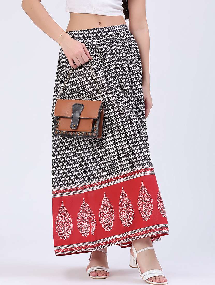 Women Printed Mid Rise Flared Skirt - 22404415 -  Standard Image - 2