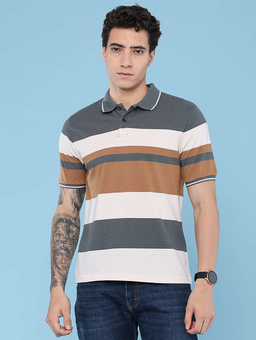 men color block short sleeve regular fit polo t-shirt - 22404853 -  Standard Image - 2
