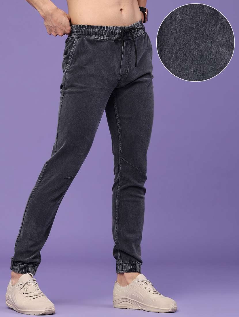 men washed mid rise slim fit jogger - 22404928 -  Standard Image - 2