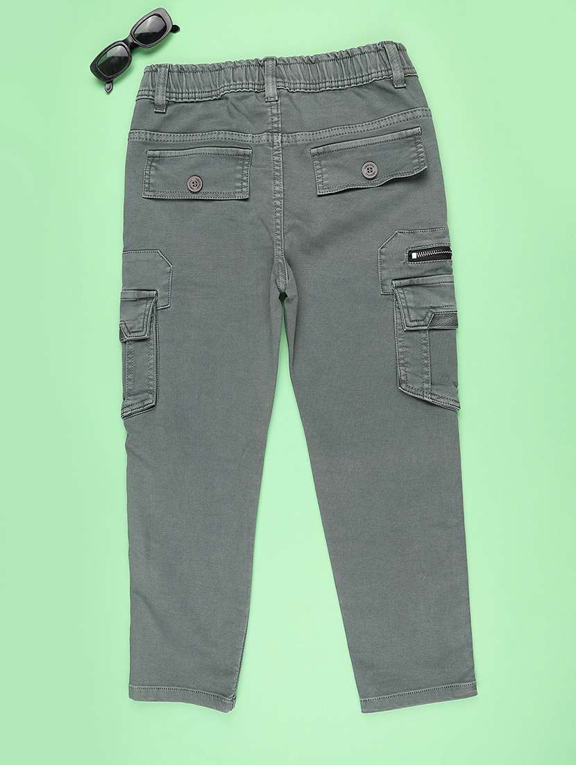 boys solid mid rise cargo pant - 22404948 -  Standard Image - 2