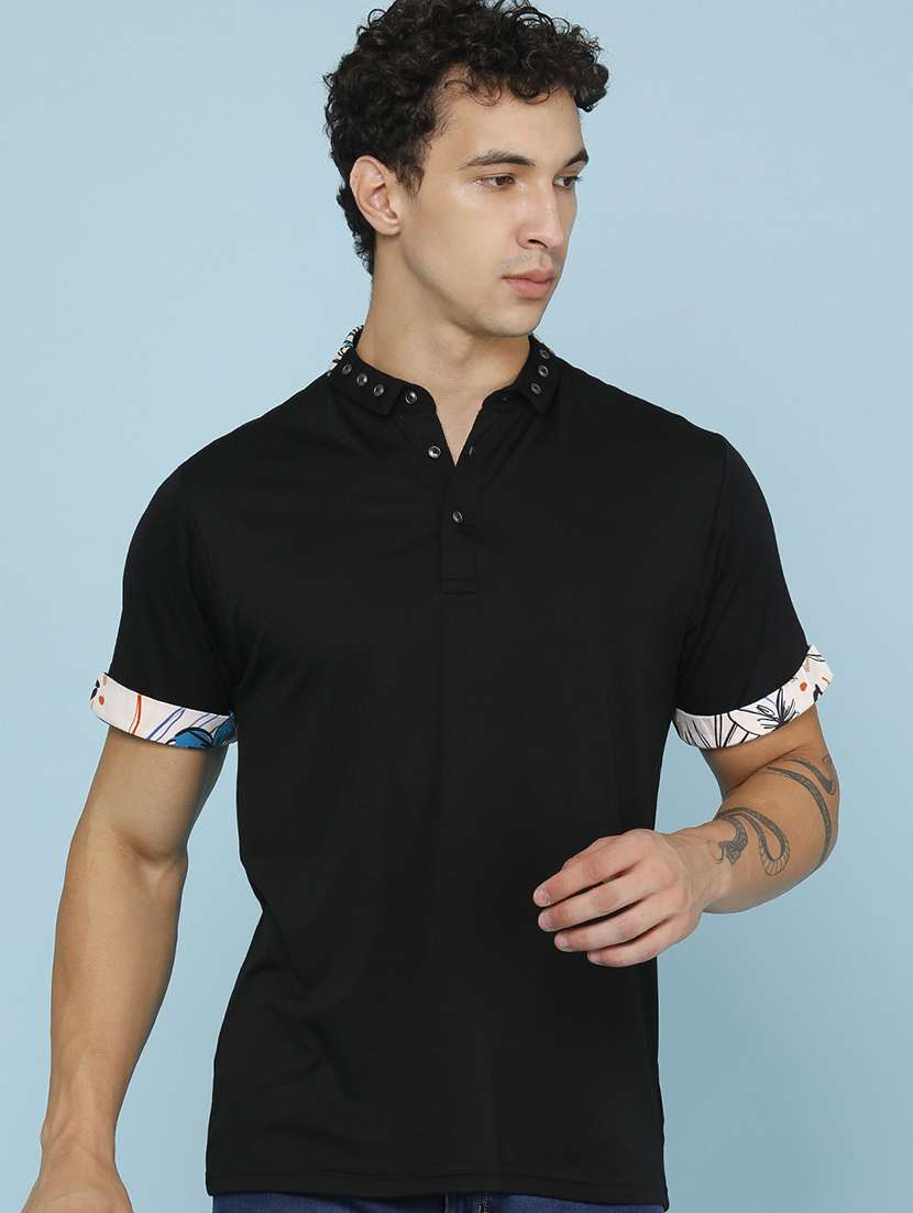 black cotton plain tshirt