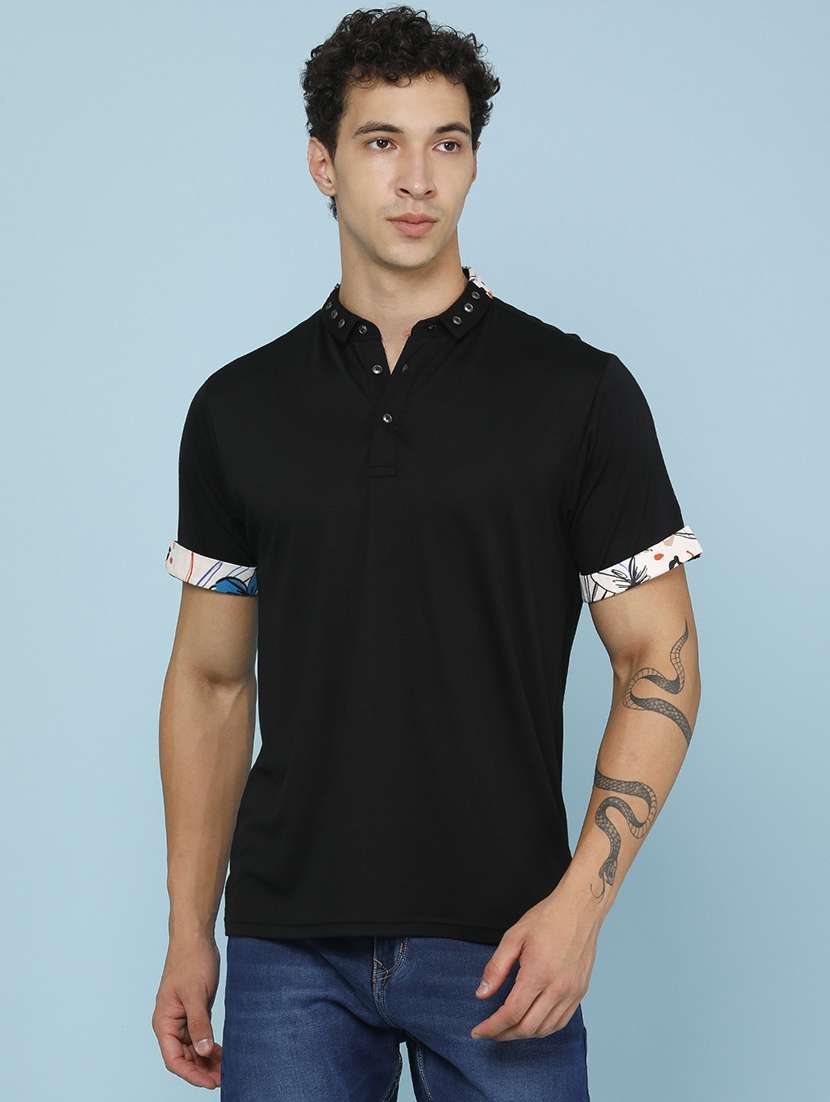 black cotton plain tshirt - 22404967 -  Standard Image - 2