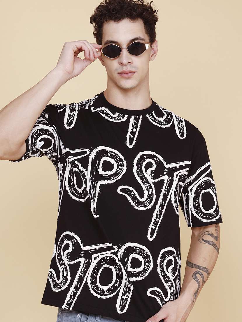 men printed short sleeves regular t-shirt