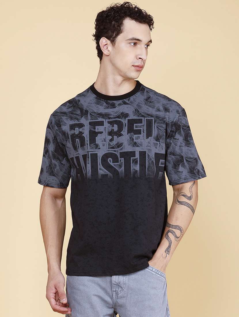 men printed short sleeves regular t-shirt - 22404971 -  Standard Image - 2