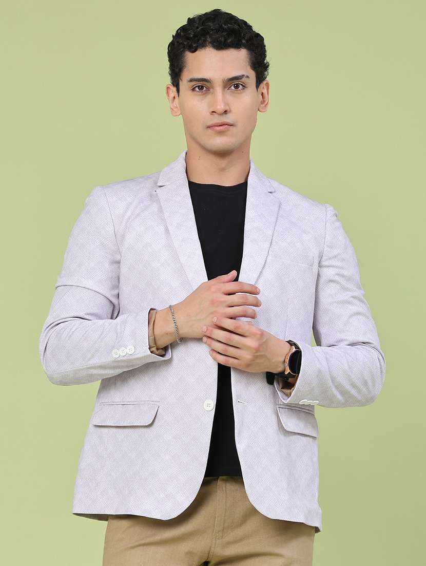 men self design single breasted formal blazer - 22405033 -  Standard Image - 2