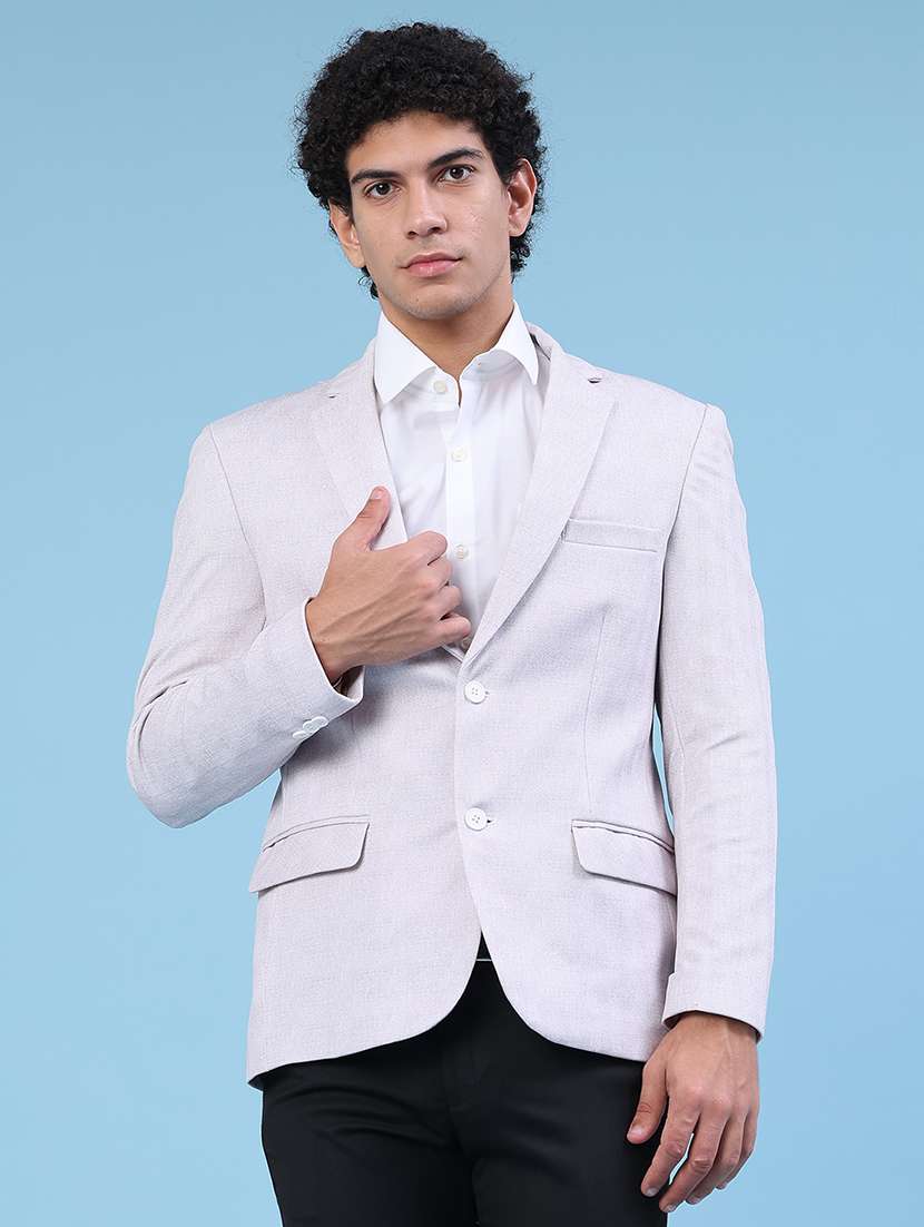 men solid single breasted casual blazer - 22405035 -  Standard Image - 2