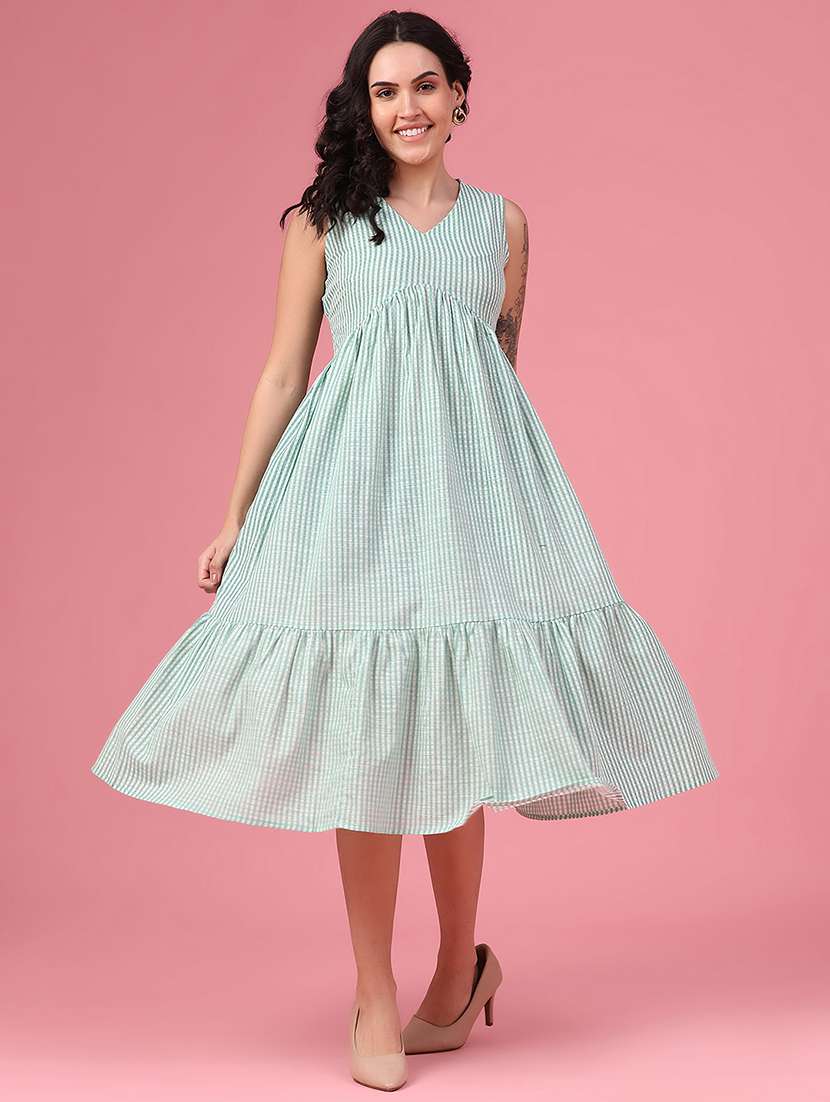Women Printed Sleeveless Tiered Dress - 22405061 -  Standard Image - 2