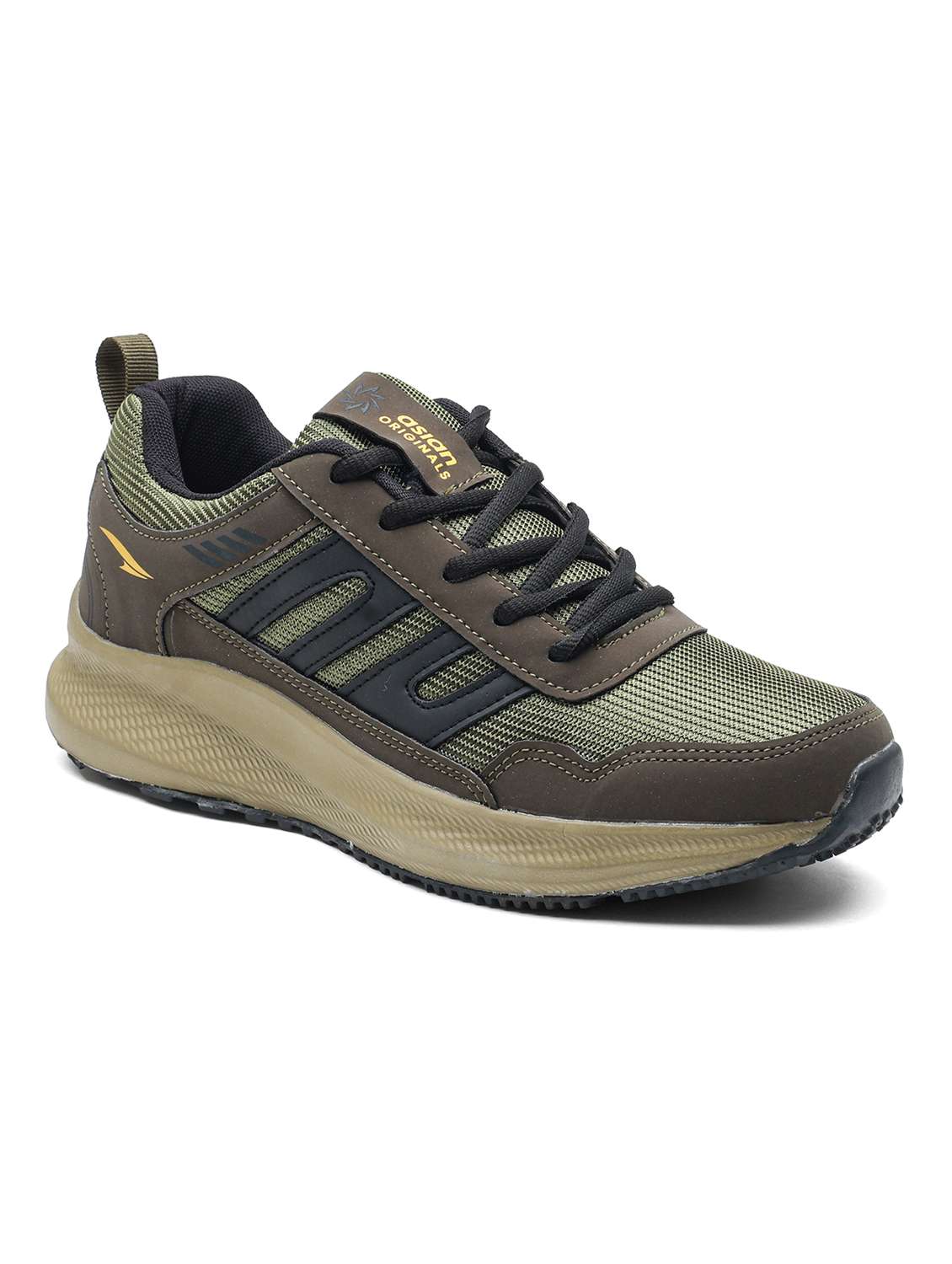 men olive lace up sport shoe - 22405173 -  Standard Image - 2