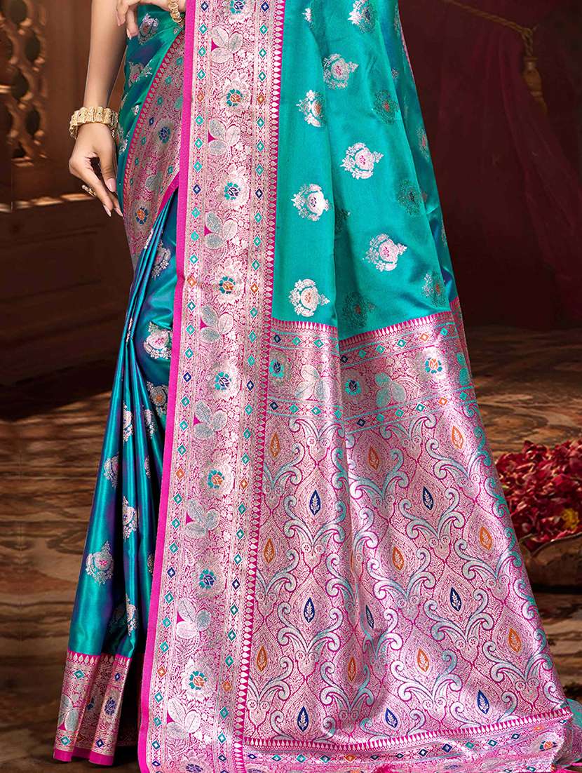 Women Self Design Bordered Saree With Blouse - 22405352 -  Standard Image - 2