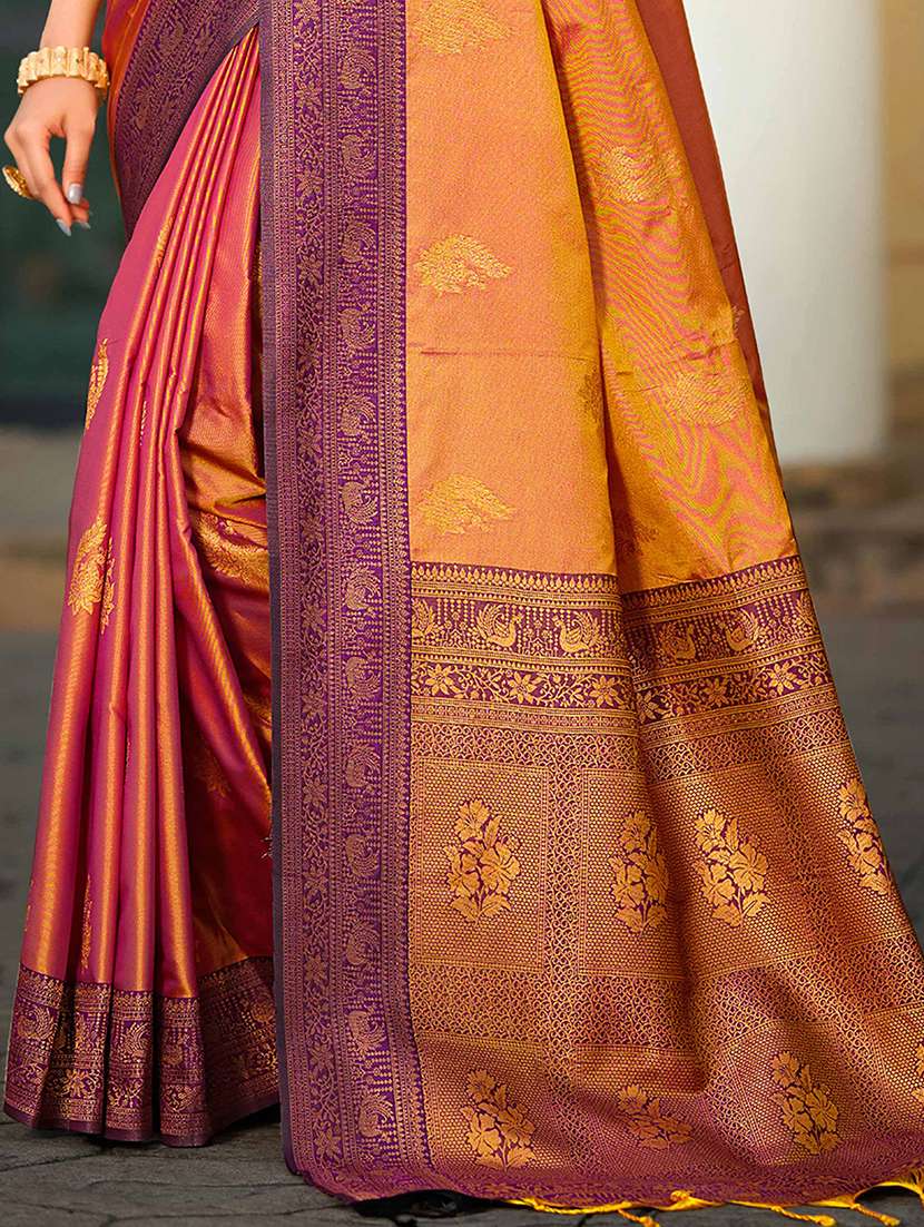 Women Self Design Bordered Saree With Blouse - 22405405 -  Standard Image - 2