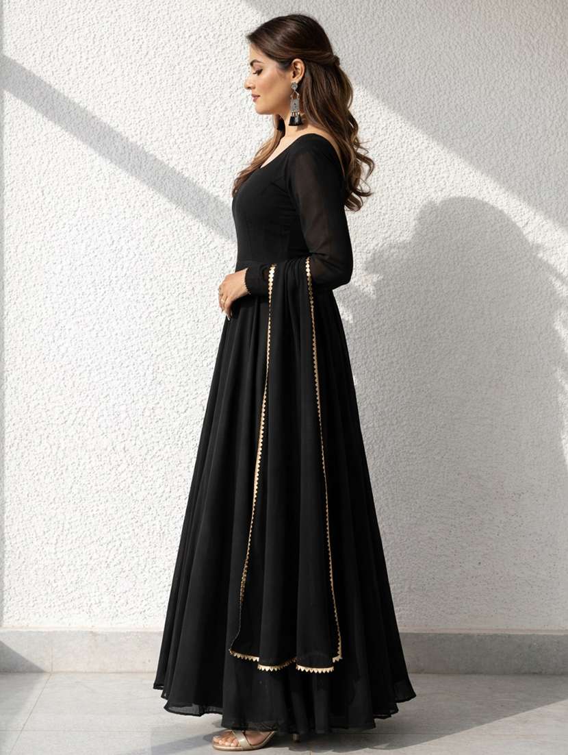 women solid long sleeve kurta with dupatta set - 22406059 -  Standard Image - 2