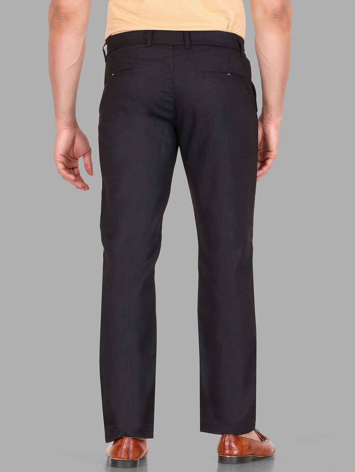 men black lycra blend wide leg trouser - 22406507 -  Standard Image - 2