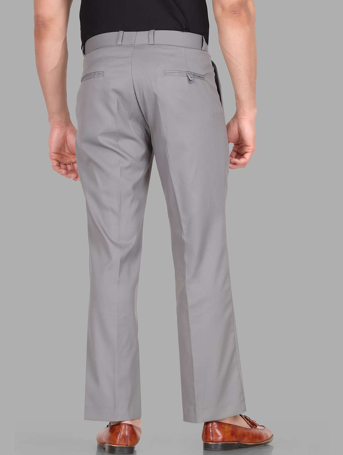 men grey lycra blend wide leg trouser - 22406508 -  Standard Image - 2