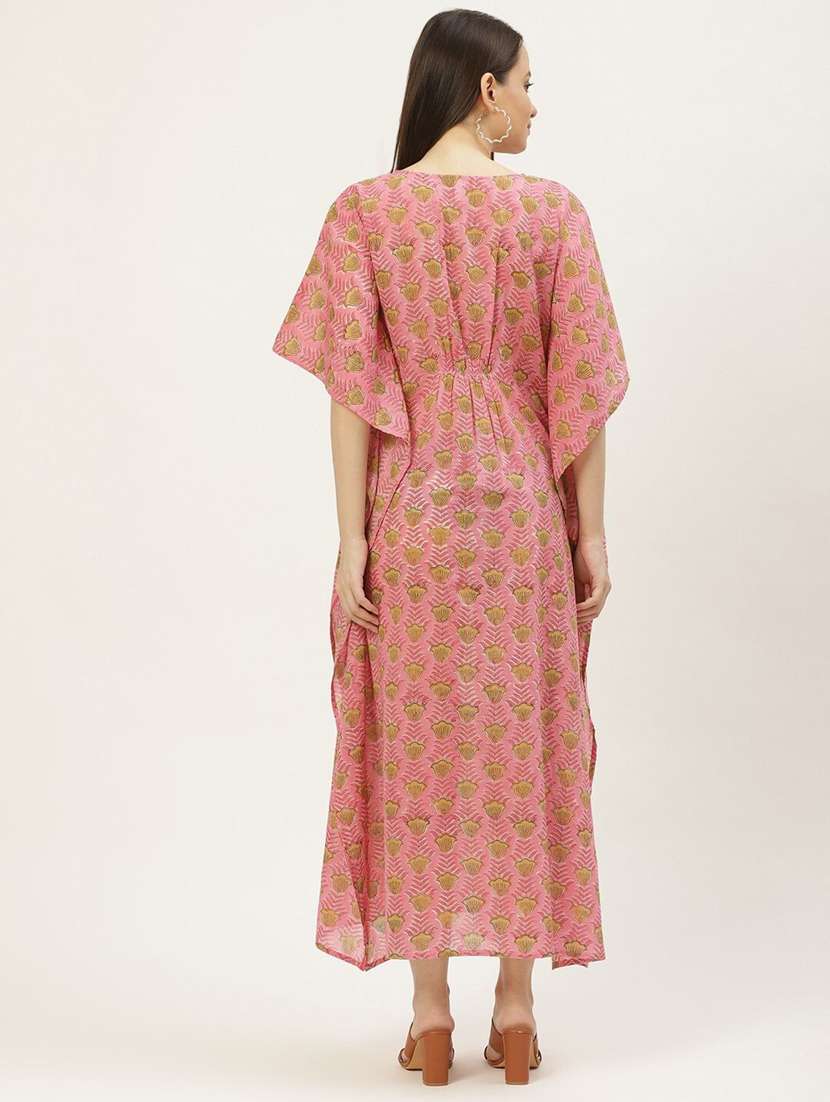 women printed kimono sleeve kaftan dress - 22406730 -  Standard Image - 2