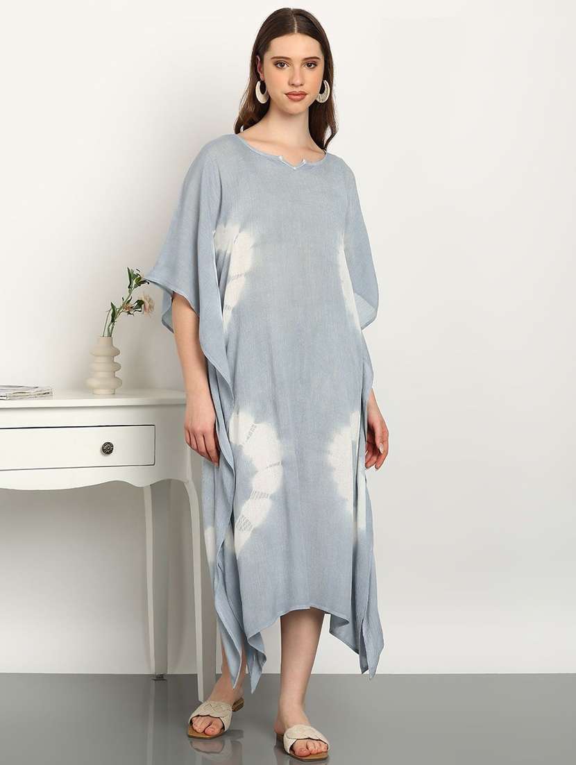 women tie & dyed kimono sleeve kaftan dress - 22406774 -  Standard Image - 2