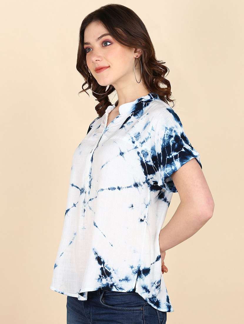 women tie & dye short sleeve regular top - 22407091 -  Standard Image - 2