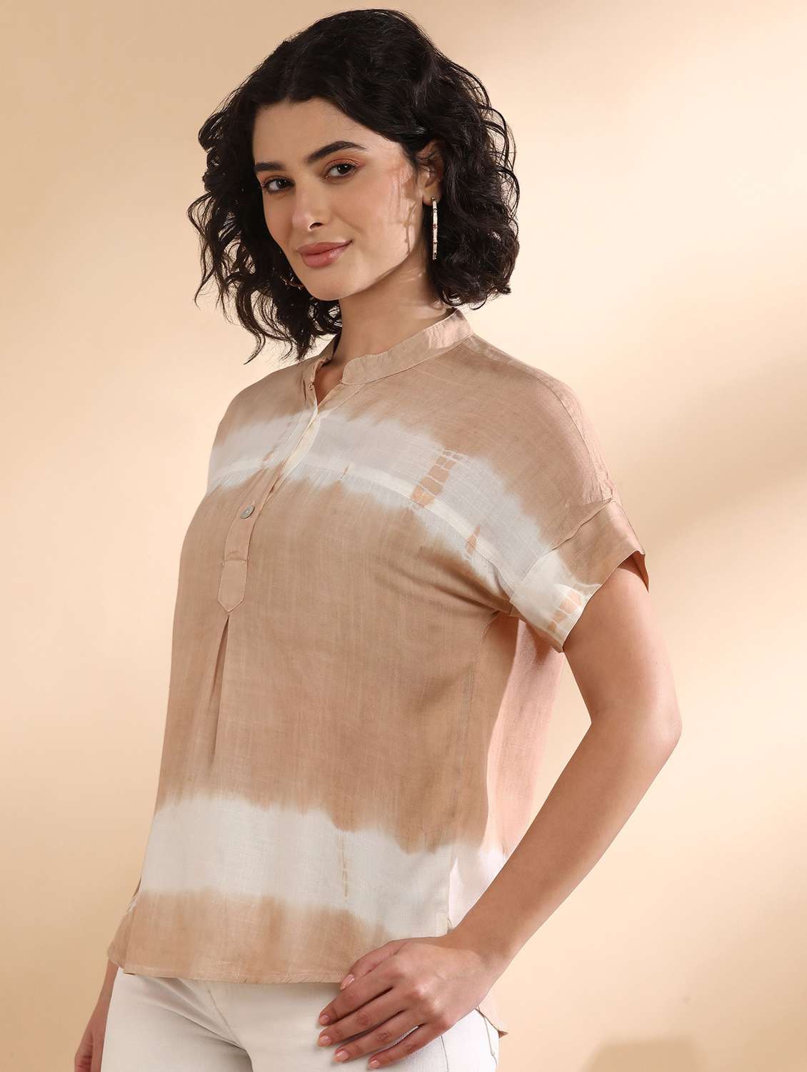 women tie and dyed short sleeve regular top - 22407094 -  Standard Image - 2