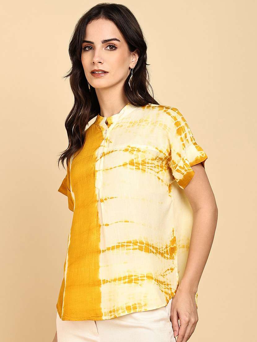 women tie & dye short sleeve regular top - 22407164 -  Standard Image - 2
