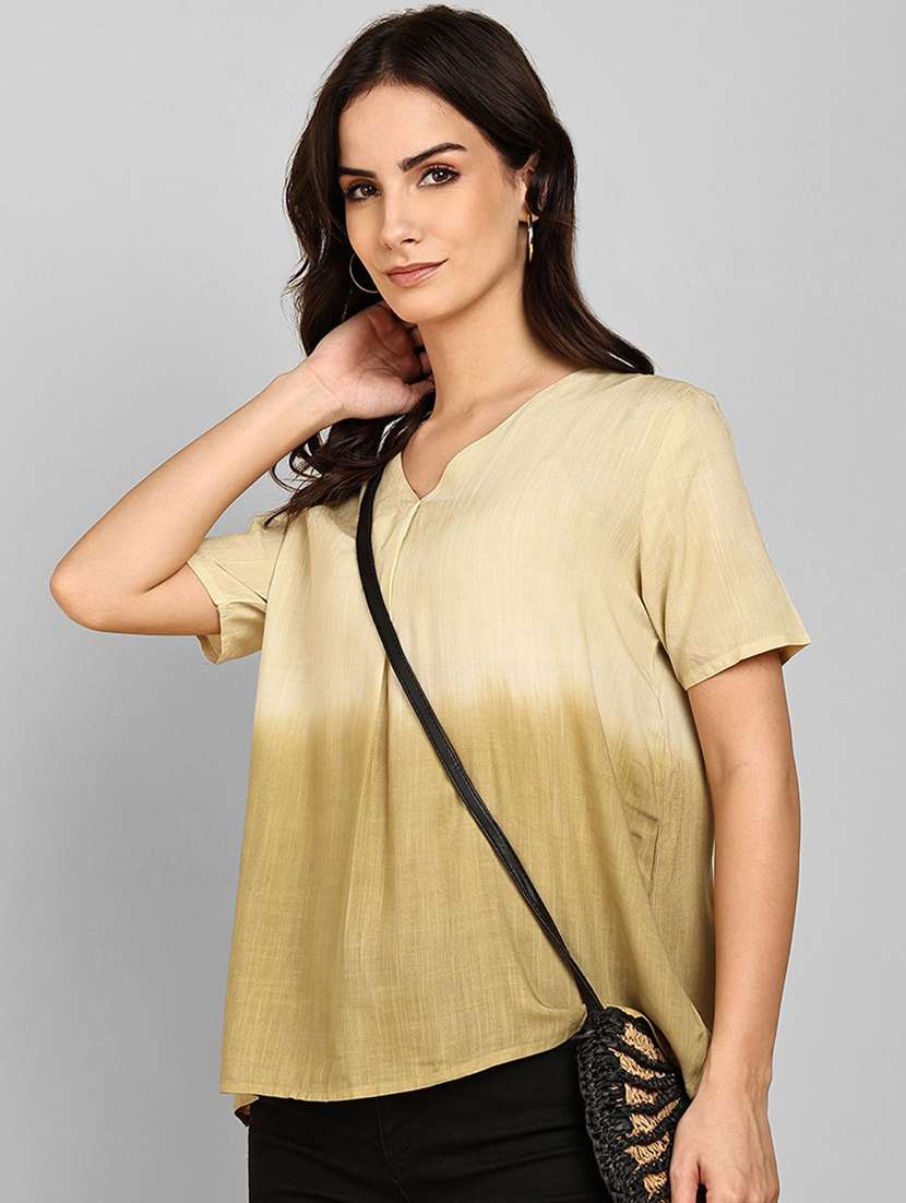 women tie & dye short sleeve regular top - 22407165 -  Standard Image - 2