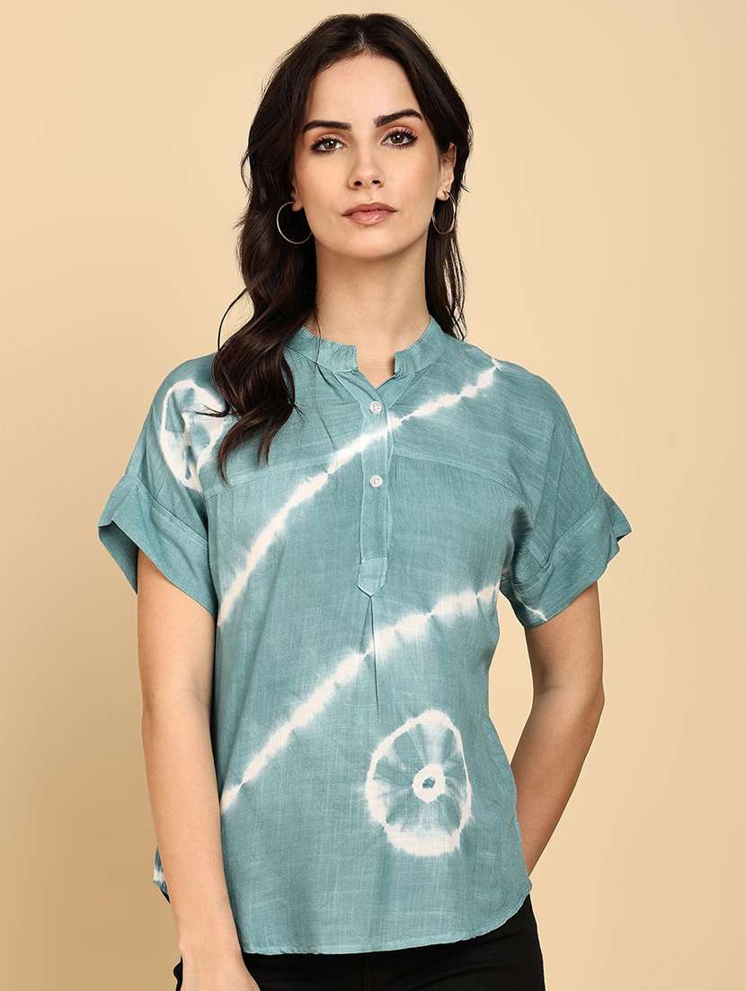 women tie & dye short sleeve regular top - 22407167 -  Standard Image - 2