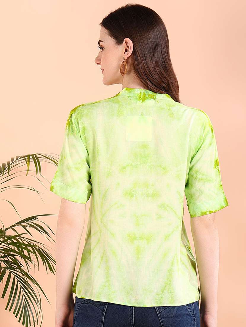 women tie & dye short sleeve regular top - 22407170 -  Standard Image - 2