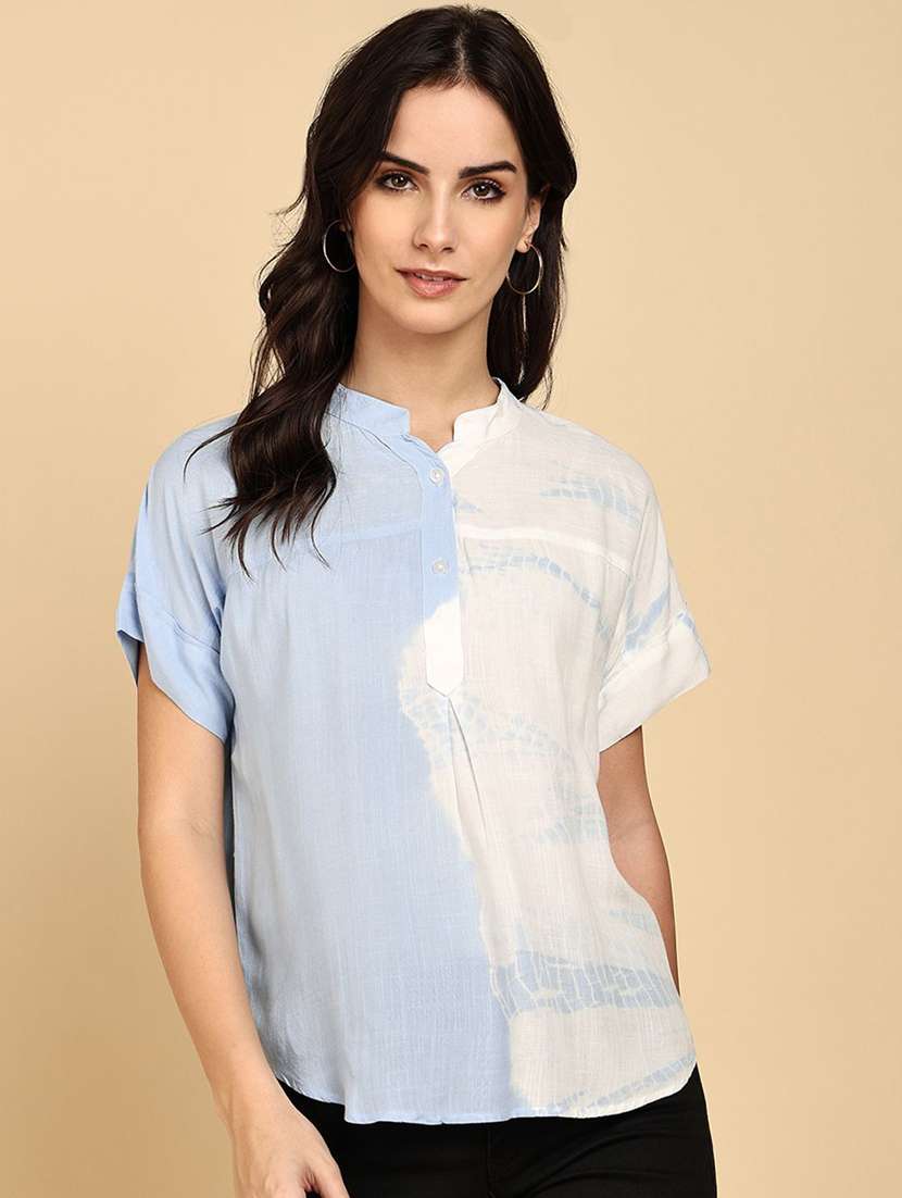 women tie & dye short sleeve regular top - 22407174 -  Standard Image - 2