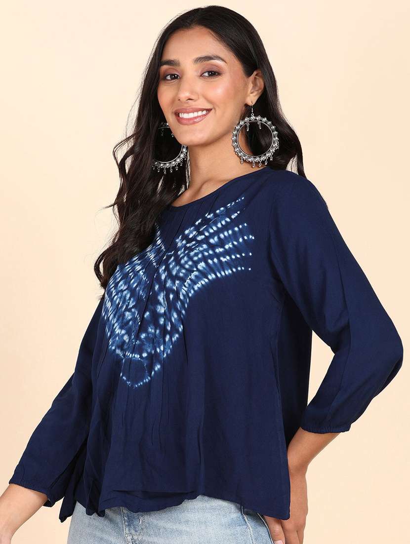 women tie & dye long sleeve regular top