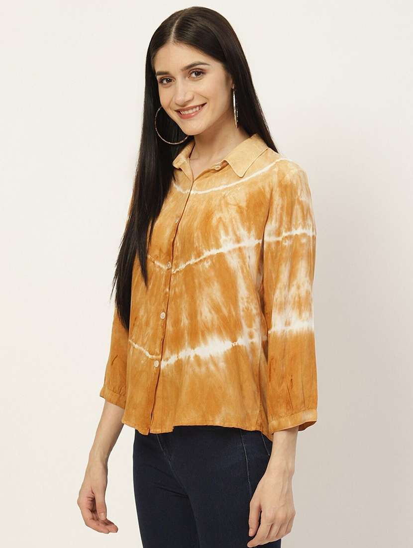 women tie and dyed collared long sleeve shirt - 22407249 -  Standard Image - 2