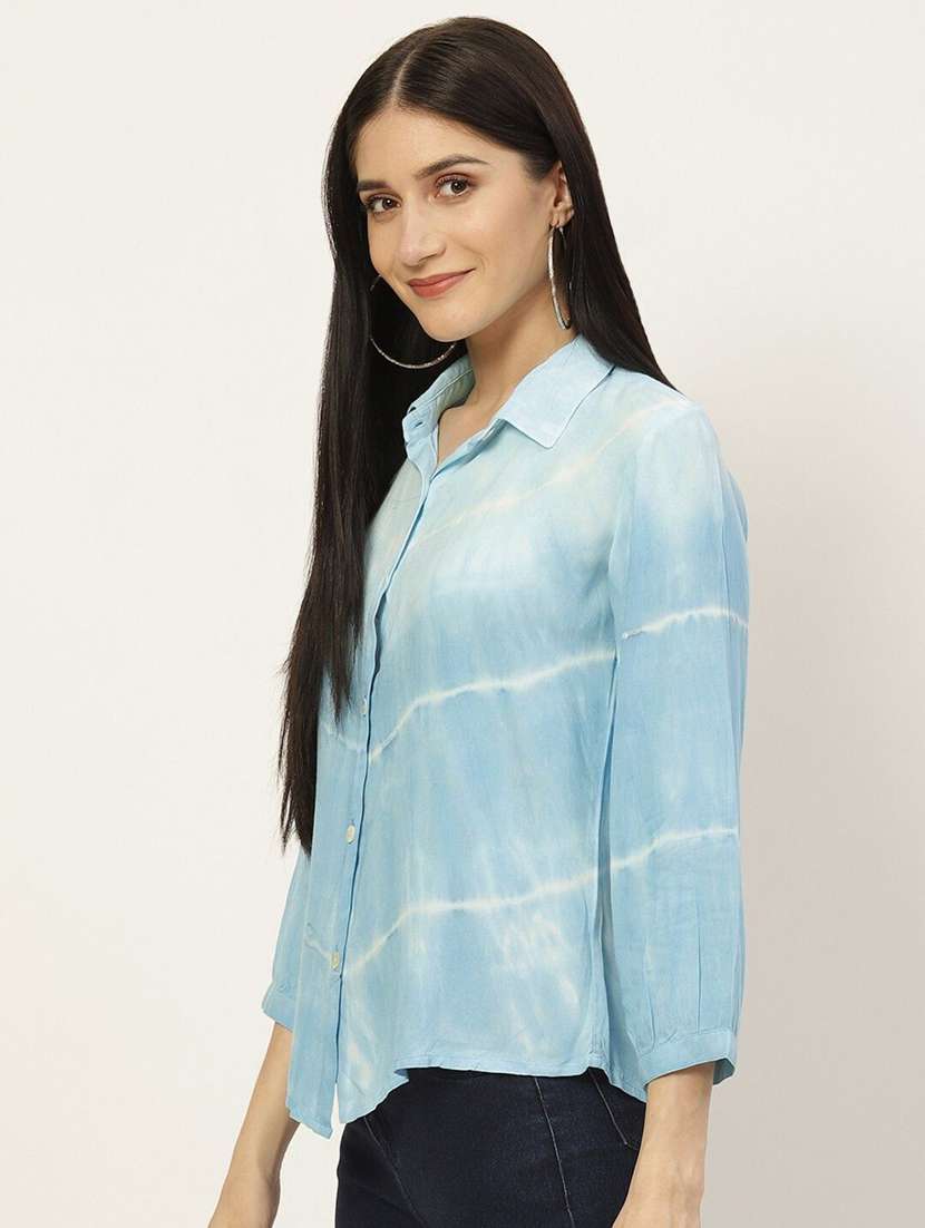 women tie and dyed collared long sleeve shirt - 22407254 -  Standard Image - 2
