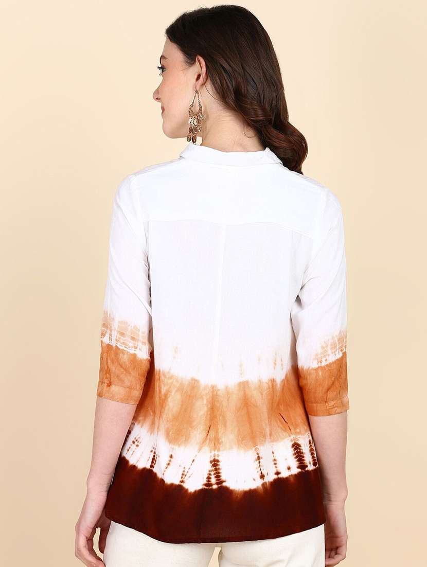 women tie and dyed collared long sleeve shirt - 22407318 -  Standard Image - 2