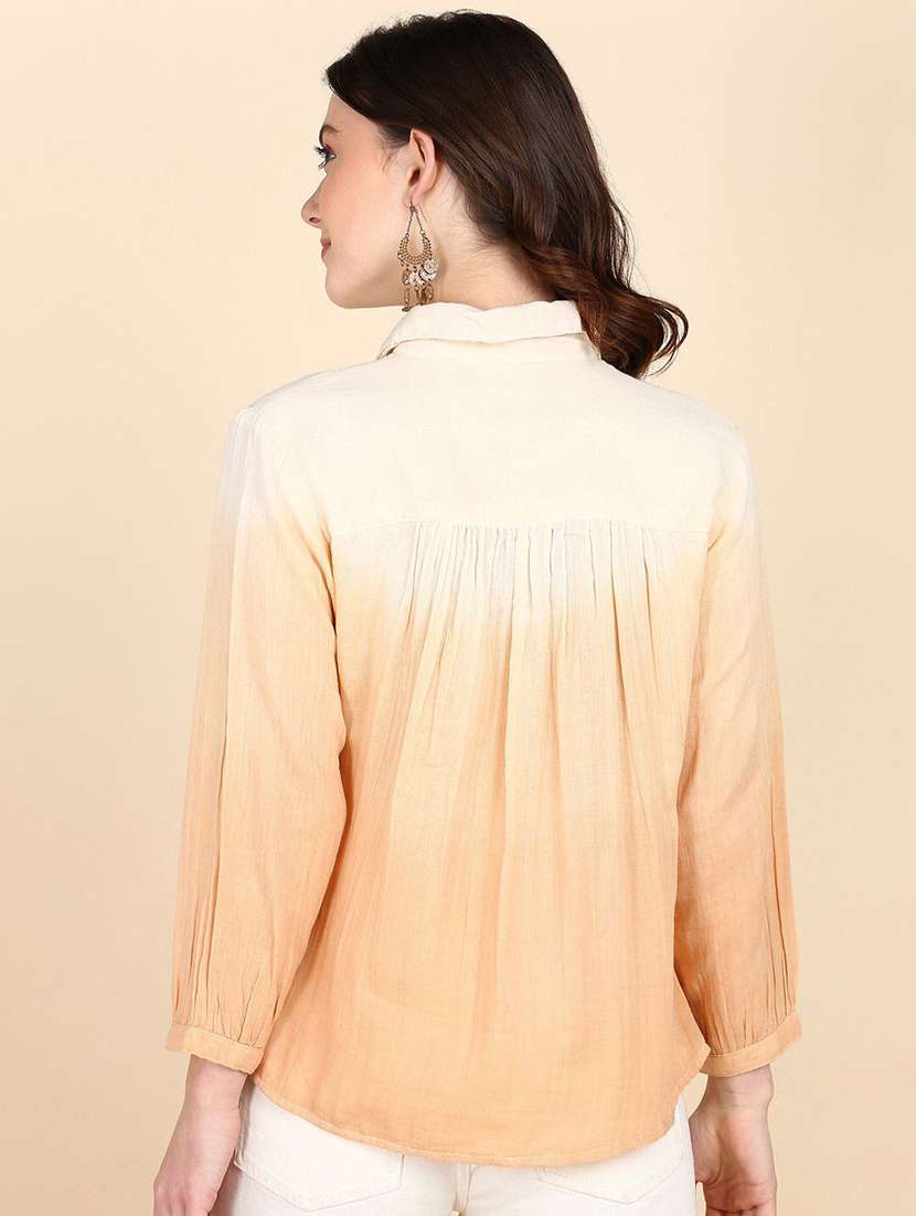 women tie and dyed collared long sleeve shirt - 22407335 -  Standard Image - 2