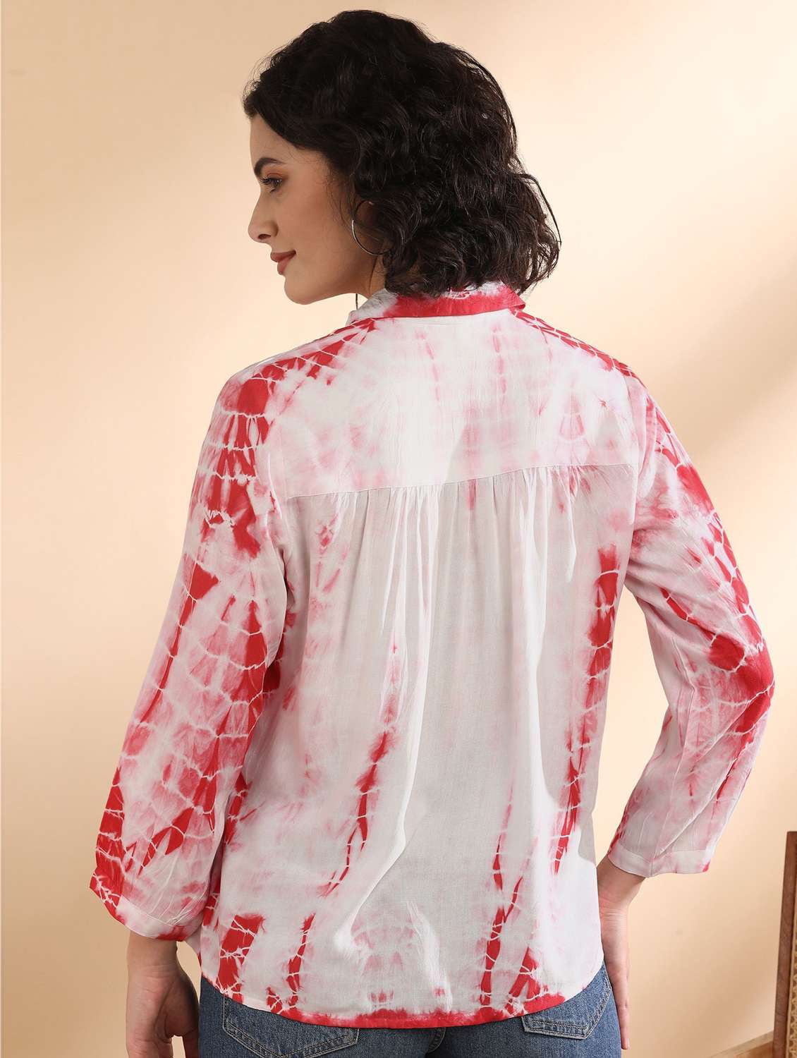 women tie and dyed collared long sleeve shirt - 22407362 -  Standard Image - 2