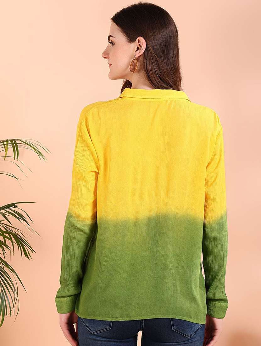 women tie and dyed collared long sleeve shirt - 22407441 -  Standard Image - 2