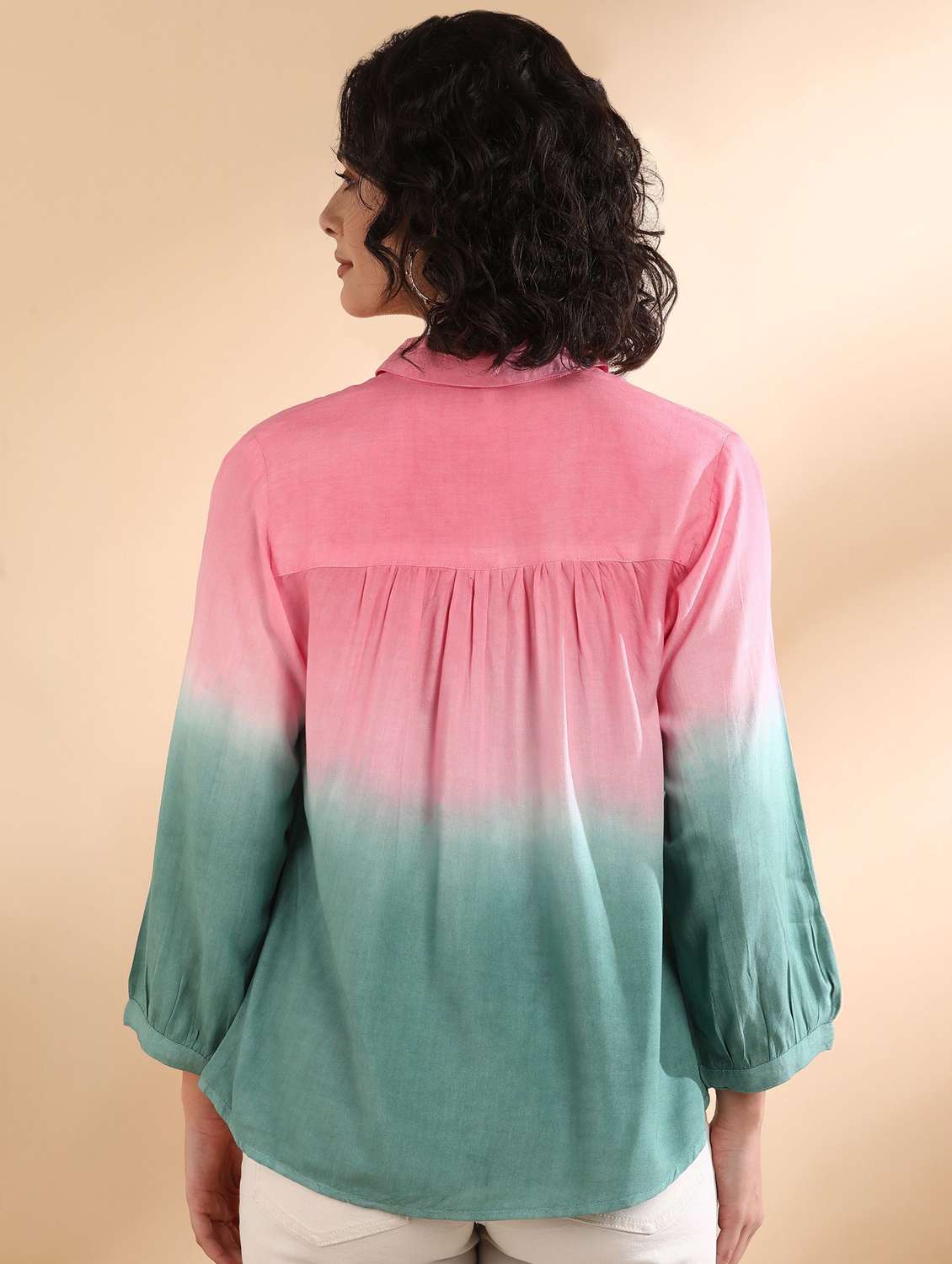 women tie and dyed collared long sleeve shirt - 22407511 -  Standard Image - 2