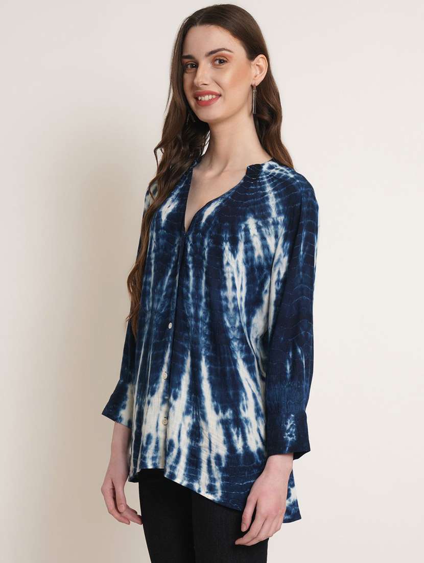 women printed multi colored viscose regular shirt - 22407543 -  Standard Image - 2