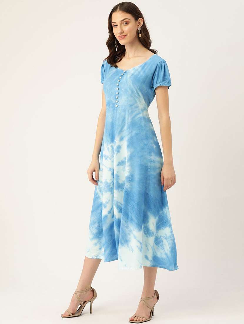 women tie & dye a-line midi dress - 22407567 -  Standard Image - 2