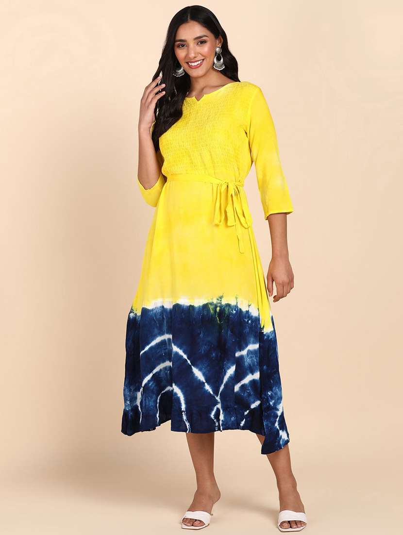 tie & dye viscose fit & flare dress - 22407581 -  Standard Image - 2