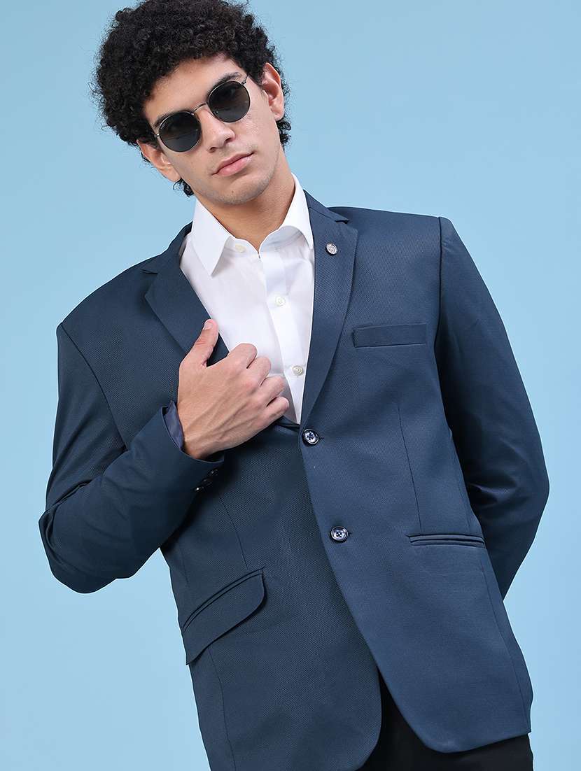 men solid single breasted casual blazer