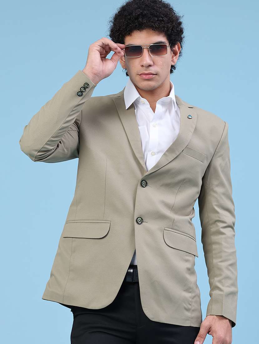 men solid single breasted casual blazer
